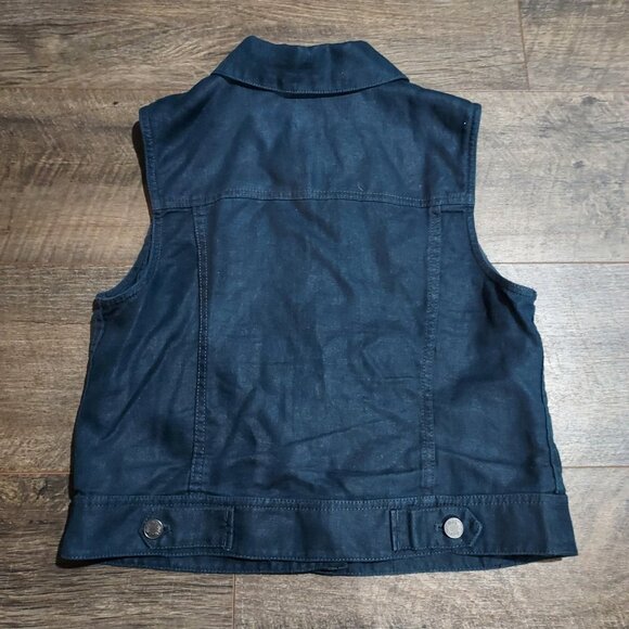 J Jill Linen Vest  Classic Short American Style Women XS Shank  Buttons - Picture 7 of 7